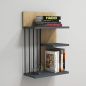 Preview: Nezma Sapphire modern melamine-coated 3-tier wall shelf walnut
